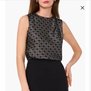 NWT Halogen Single Pleat Sleeveless Satin Shell